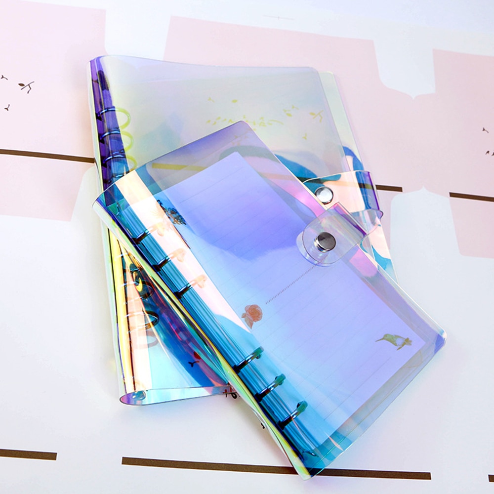 A A A Pvc Arc En Ciel Laser Transparent Cahier Journal Couverture