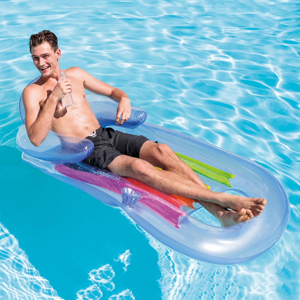 Flotteur de piscine gonflable en PVC, 1 pièce, matelas de détente, sports  pneumatiques, adapté à la plage, piscine pour se détendre