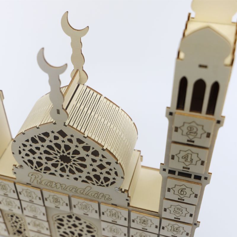 Calendrier compte à rebours Ramadan ornement en bois décoration  traditionnelle