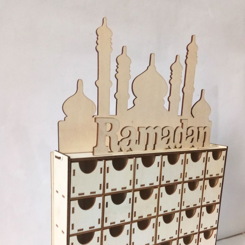 Calendrier de l'Avent Ramadan Mubarak en Bois Bricolage avec