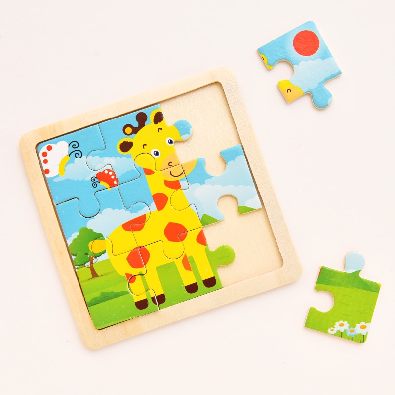 Puzzle Montessori En Bois Pour Bébé, Jeu Pour Enfant, Puzzle 3D, Dessin ...