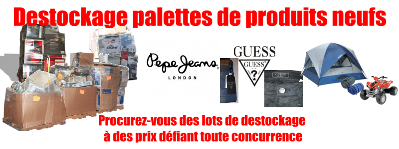 lot de palettes de marchandises: Achat vente lot de palettes de destockage  France Grossiste